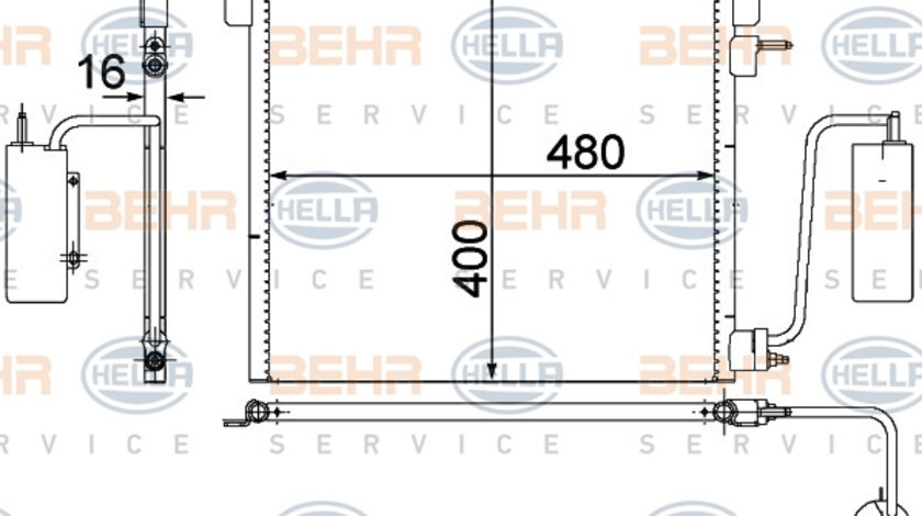 Condensator, climatizare (8FC351302541 HELLA) OPEL,VAUXHALL