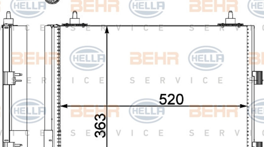Condensator, climatizare (8FC351303374 HELLA) Citroen,PEUGEOT