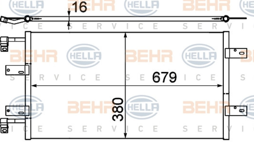 Condensator, climatizare (8FC351303591 HELLA) NISSAN,OPEL,RENAULT,VAUXHALL