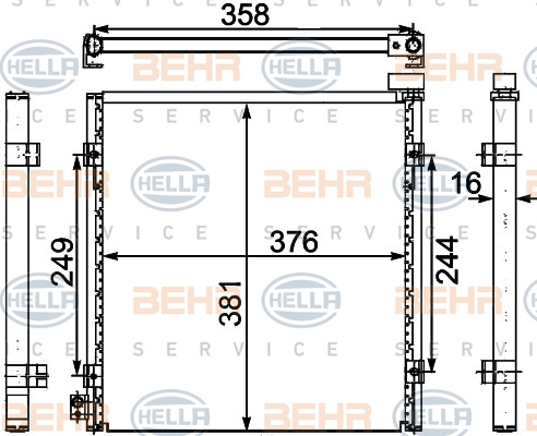 Condensator, climatizare (8FC351303751 HELLA) HONDA