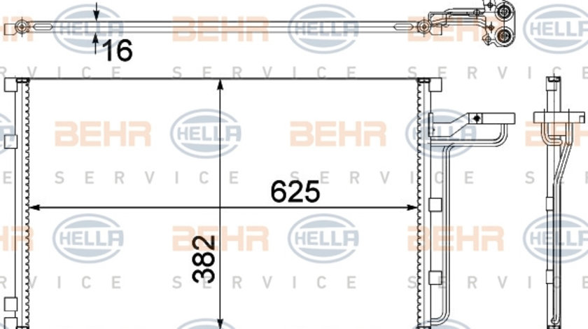 Condensator, climatizare (8FC351307621 HELLA) VOLVO