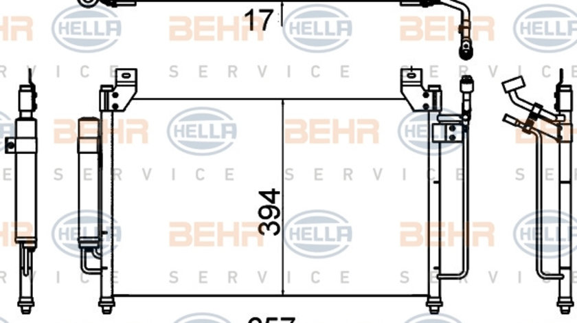 Condensator, climatizare (8FC351310701 HELLA) MAZDA