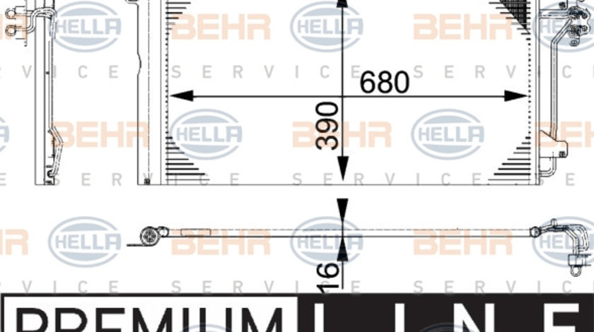 Condensator, climatizare (8FC351317651 HELLA) VW