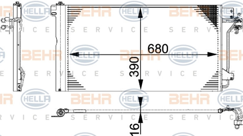 Condensator, climatizare (8FC351317654 HELLA) VW