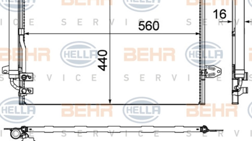 Condensator, climatizare (8FC351319421 HELLA) VW