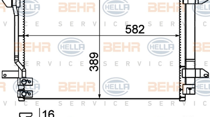 Condensator, climatizare (8FC351344584 HELLA) VW