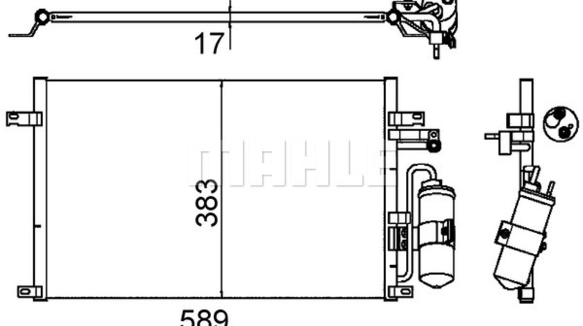 Condensator, climatizare (AC644000S MAHLE KNECHT) CHEVROLET,DAEWOO