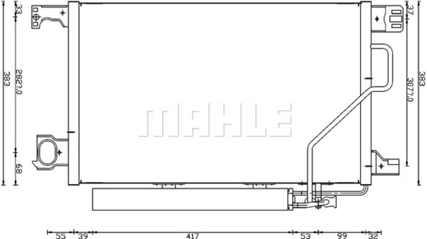 Condensator, climatizare (AC662000S BEH MAH) MERCEDES-BENZ