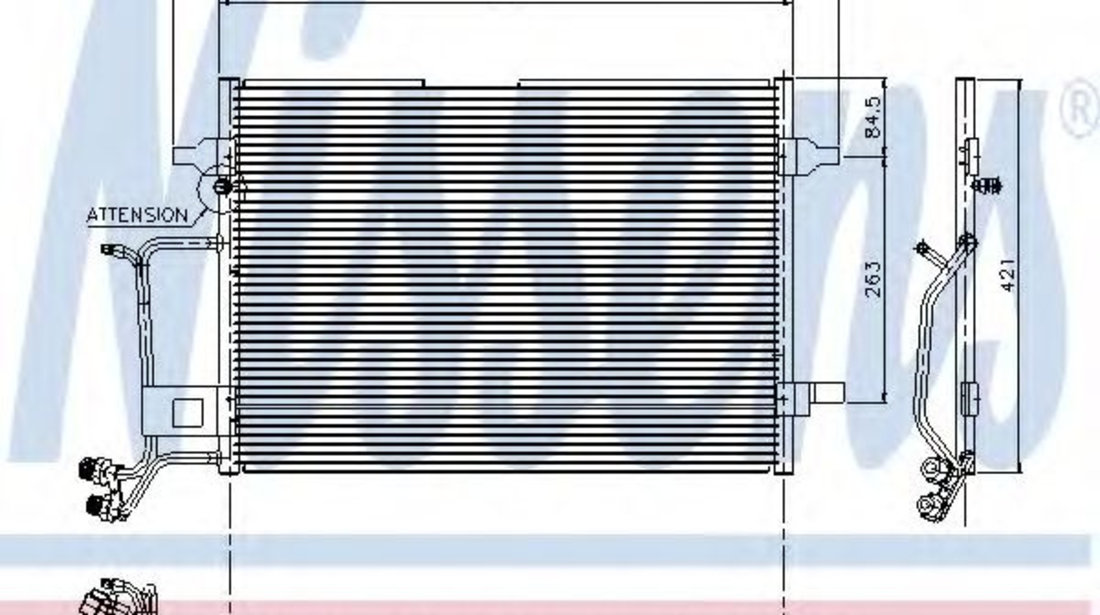 Condensator, climatizare AUDI A4 Avant (8D5, B5) (1994 - 2001) NISSENS 94207 piesa NOUA