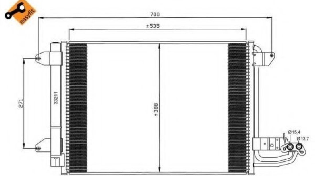 Condensator, climatizare AUDI TT (8J3) (2006 - 2014) NRF 35520 piesa NOUA