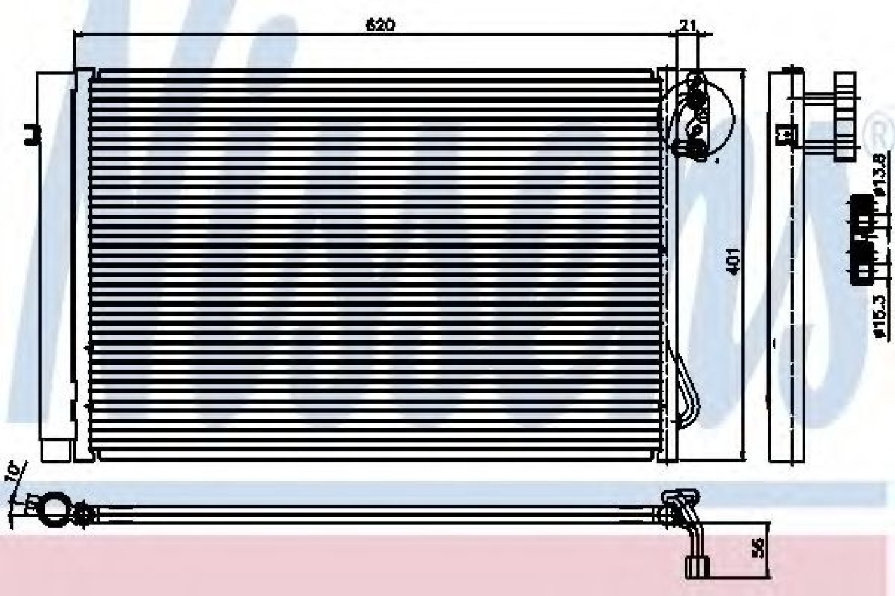 Condensator, climatizare BMW Seria 3 Cabriolet (E93) (2006 - 2013) NISSENS 94872 piesa NOUA