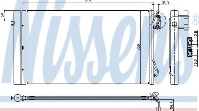 Condensator, climatizare BMW Seria 3 (E90) (2005 - 2011) NISSENS 94873 piesa NOUA