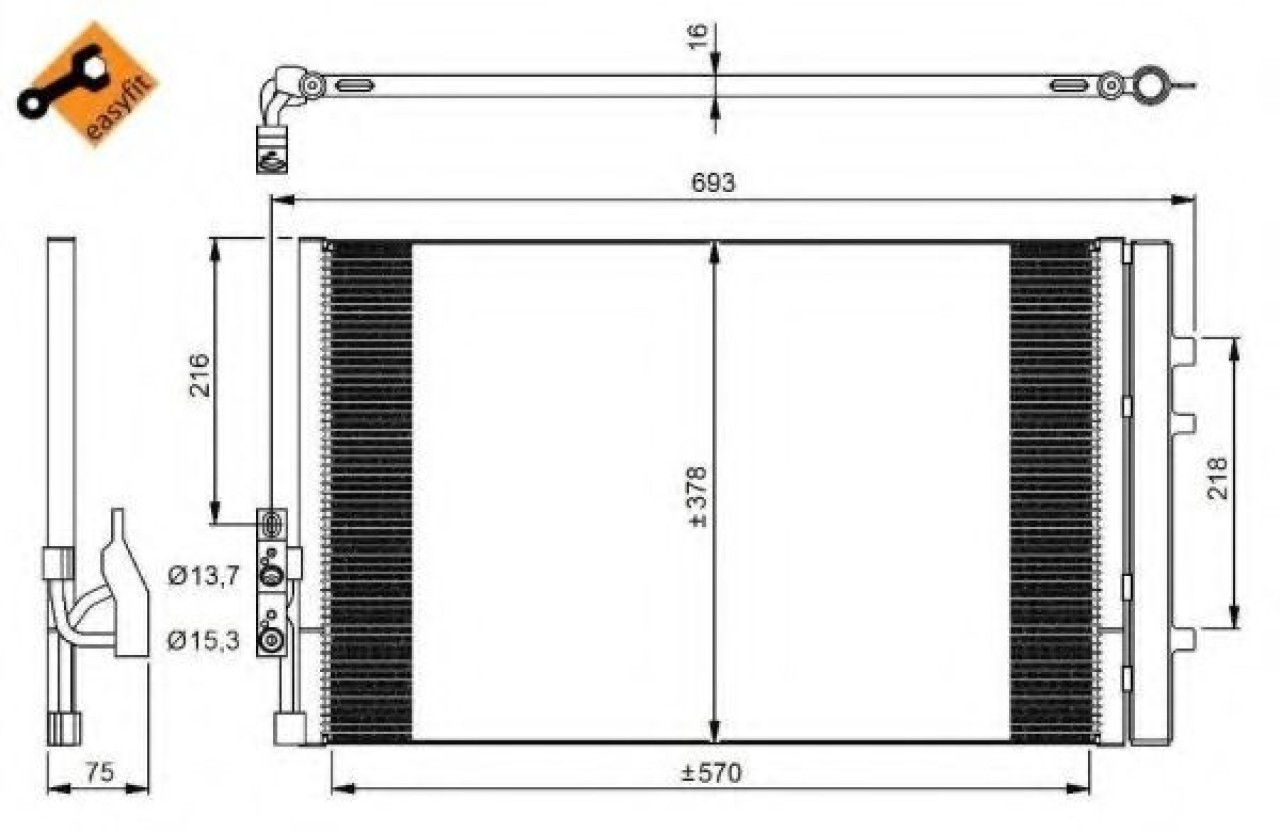 Condensator, climatizare BMW X4 (F26) (2014 - 2016) NRF 350036 piesa NOUA