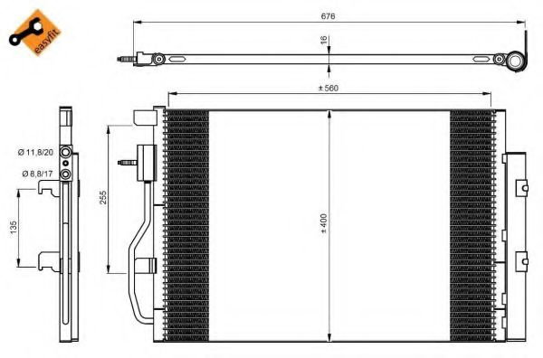 Condensator, climatizare CHEVROLET AVEO Limuzina (T300) (2011 - 2016) NRF 350044 piesa NOUA