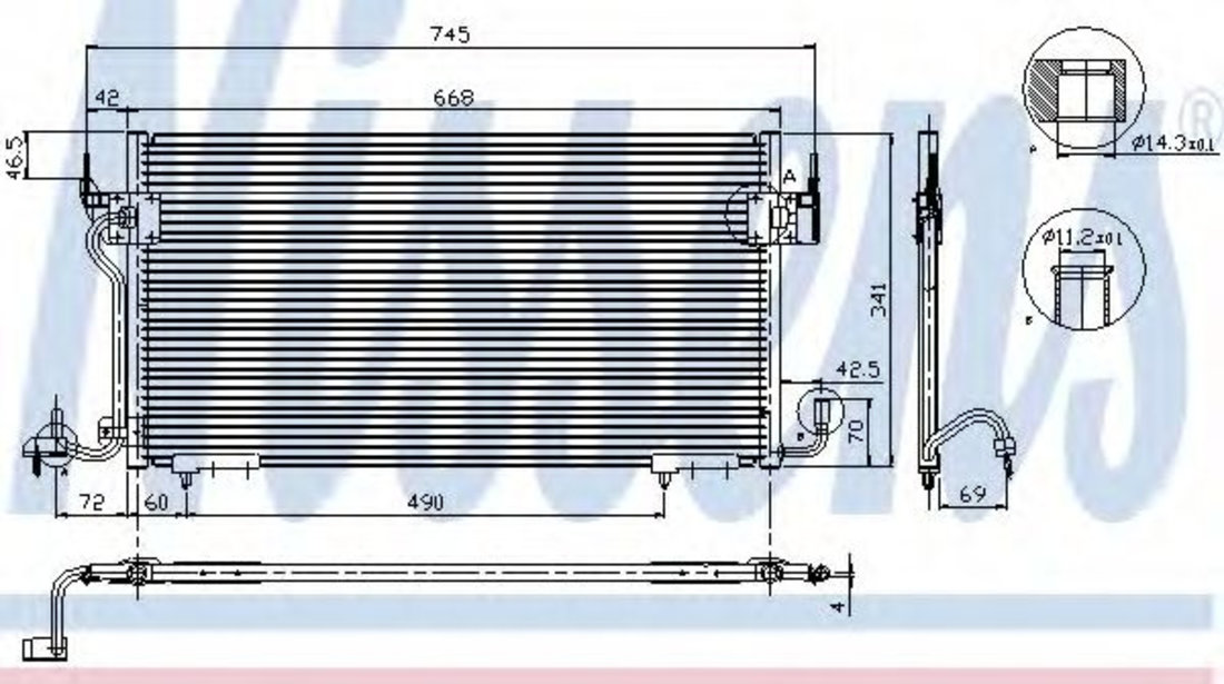 Condensator, climatizare CITROEN BERLINGO caroserie (M) (1996 - 2016) NISSENS 94218 piesa NOUA