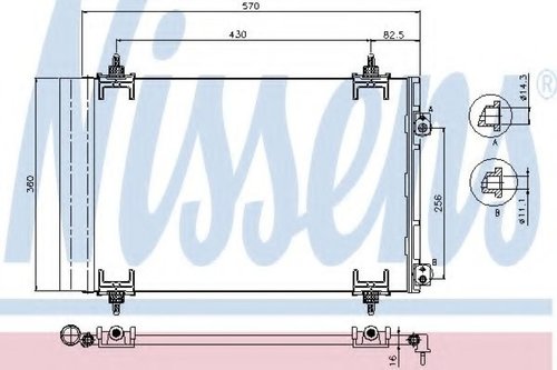 Condensator, climatizare CITROEN C4 Picasso I (UD) (2007 - 2013) NISSENS 94826 piesa NOUA