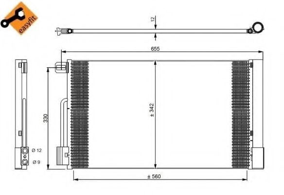 Condensator, climatizare CITROEN NEMO caroserie (AA) (2008 - 2016) NRF 35777 piesa NOUA