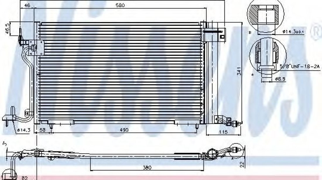 Condensator, climatizare CITROEN XSARA (N1) (1997 - 2005) NISSENS 94313 piesa NOUA