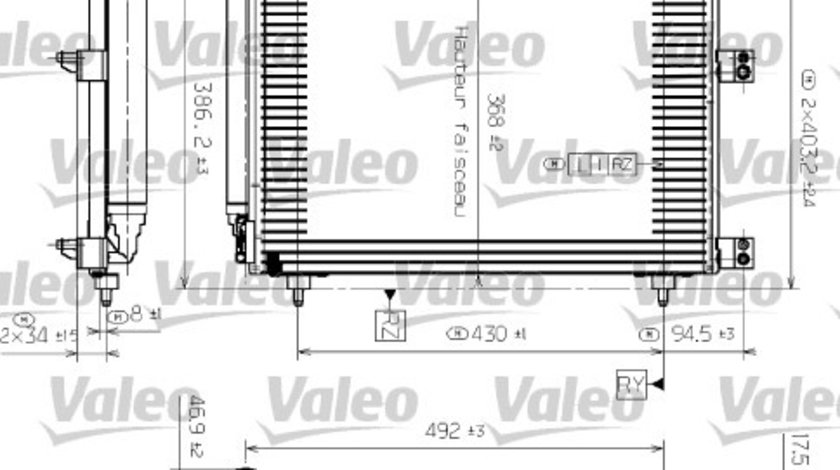 Condensator, climatizare fata (817526 VALEO) Citroen,PEUGEOT