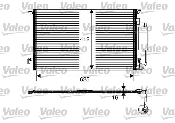 Condensator, climatizare fata (817712 VALEO) CADILLAC,HYUNDAI,SAAB