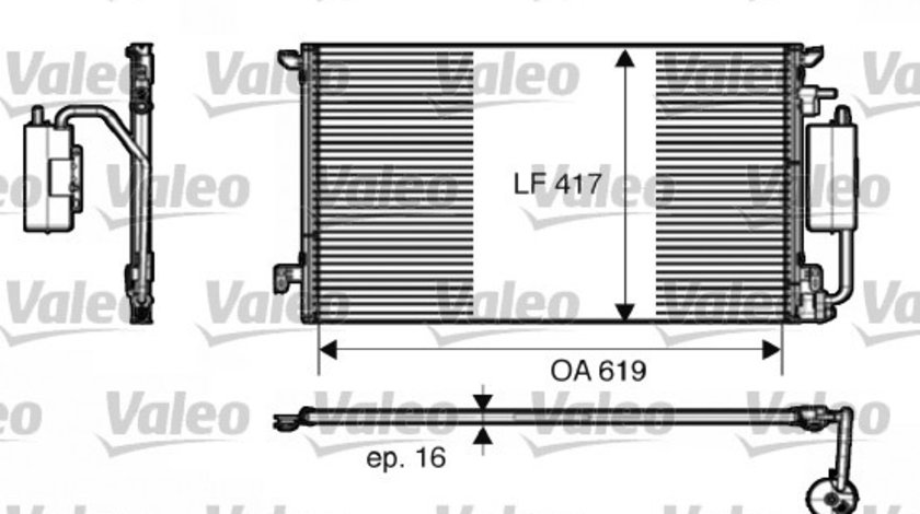 Condensator, climatizare fata (817809 VALEO) ALFA ROMEO,FIAT,OPEL,VAUXHALL