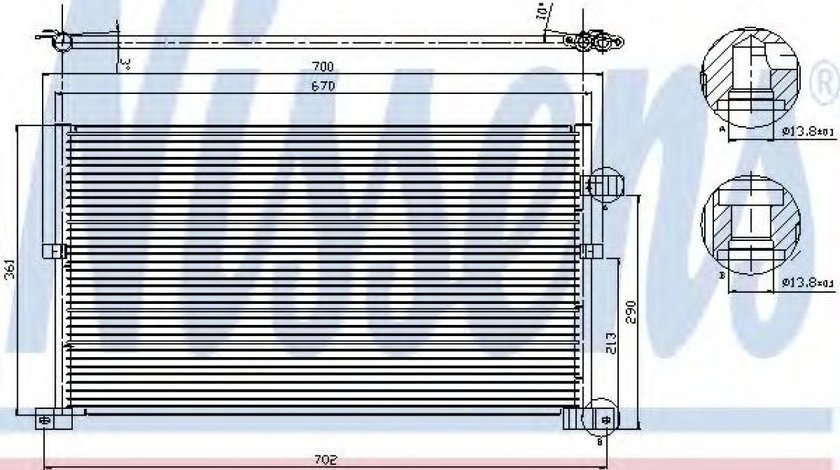 Condensator, climatizare FORD MONDEO III Combi (BWY) (2000 - 2007) NISSENS 94586 piesa NOUA