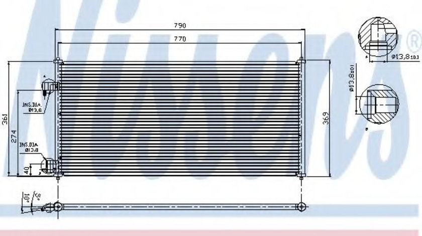 Condensator, climatizare FORD TOURNEO CONNECT (2002 - 2016) NISSENS 94664 piesa NOUA