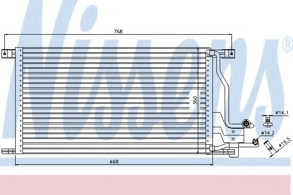 Condensator, climatizare FORD TRANSIT platou / sasiu (E) (1994 - 2000) NISSENS 94483 piesa NOUA