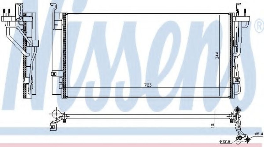 Condensator, climatizare HYUNDAI SONATA IV (EF) (1998 - 2005) NISSENS 940552 piesa NOUA