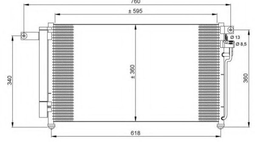 Condensator, climatizare KIA RIO II (JB) (2005 - 2016) NRF 35851 piesa NOUA