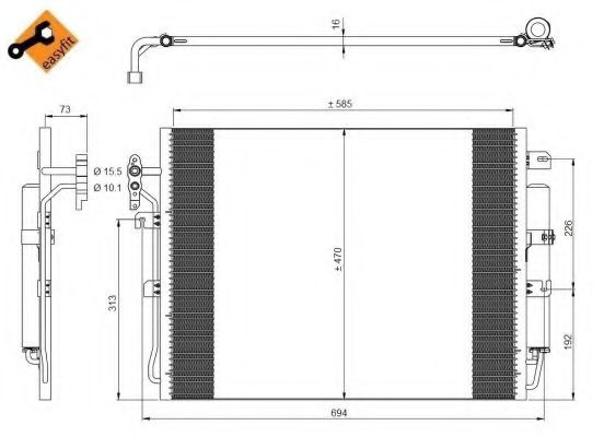 Condensator, climatizare LAND ROVER RANGE ROVER SPORT (LS) (2005 - 2013) NRF 350217 piesa NOUA