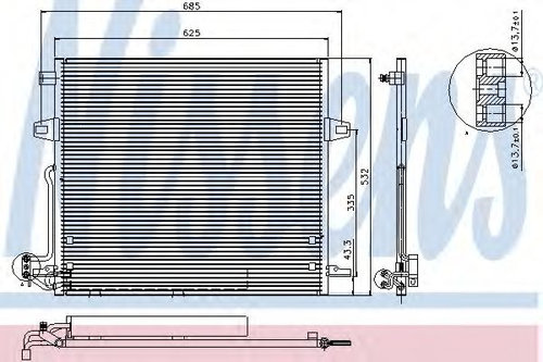 Condensator, climatizare MERCEDES M-CLASS (W164) (2005 - 2011) NISSENS 940066 piesa NOUA