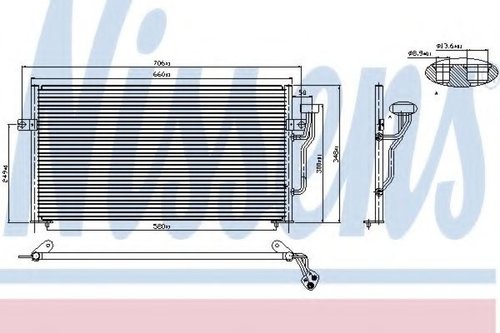 Condensator, climatizare MITSUBISHI CARISMA limuzina (DA) (1996 - 2006) NISSENS 94433 piesa NOUA