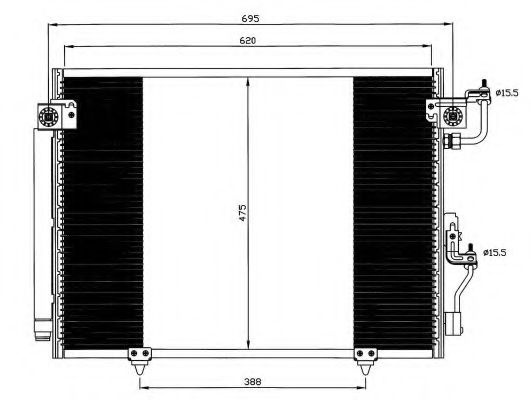 Condensator, climatizare MITSUBISHI PAJERO III (V7_W, V6_W) (1999 - 2007) NRF 35619 piesa NOUA