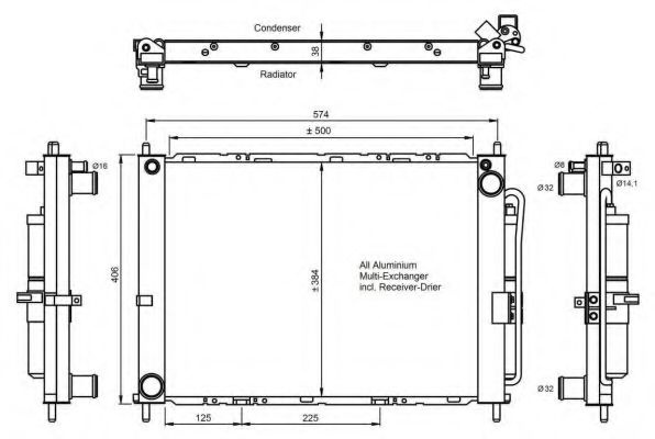 Condensator, climatizare NISSAN MICRA III (K12) (2003 - 2010) NRF 350068 piesa NOUA