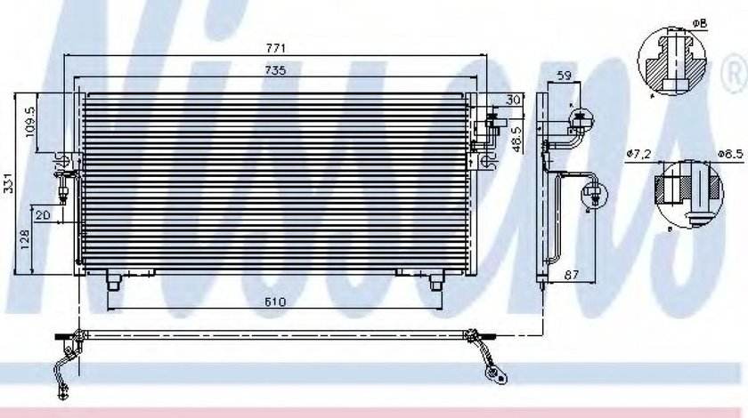 Condensator, climatizare NISSAN PRIMERA Break (WP11) (1996 - 2002) NISSENS 94299 piesa NOUA