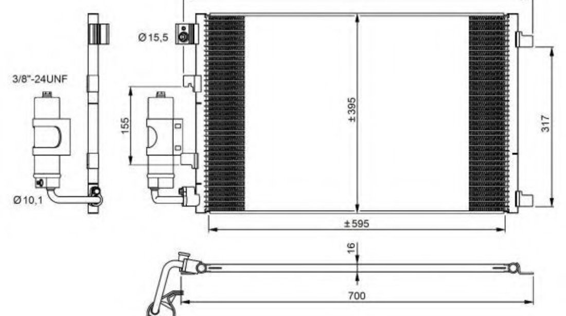 Condensator, climatizare NISSAN QASHQAI / QASHQAI +2 (J10, JJ10) (2007 - 2013) NRF 35973 piesa NOUA