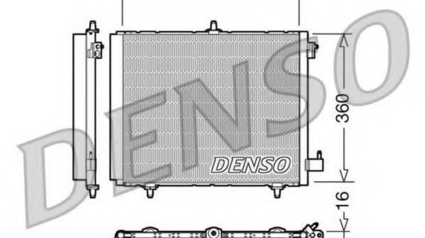 Condensator, climatizare PEUGEOT 1007 (KM) (2005 - 2016) DENSO DCN21009 piesa NOUA