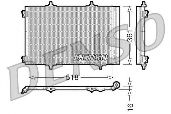 Condensator, climatizare PEUGEOT 206 limuzina (2007 - 2016) DENSO DCN07013 piesa NOUA