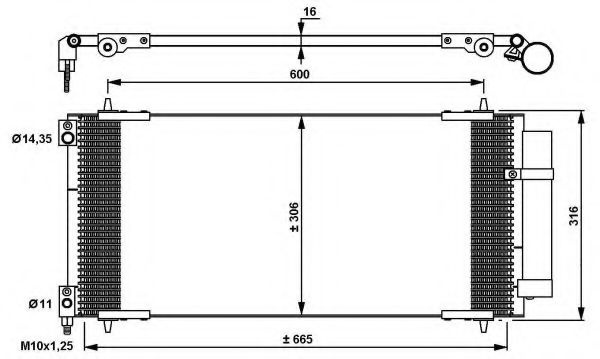 Condensator, climatizare PEUGEOT 407 (6D) (2004 - 2016) NRF 35905 piesa NOUA