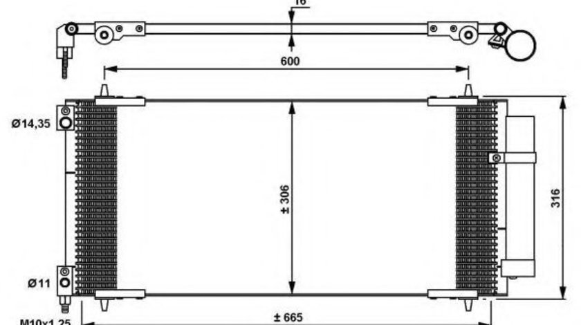 Condensator, climatizare PEUGEOT 407 (6D) (2004 - 2016) NRF 35905 piesa NOUA