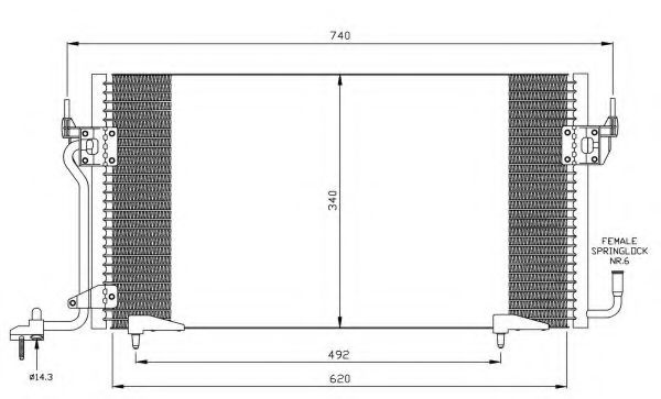 Condensator, climatizare PEUGEOT PARTNER combispace (5F) (1996 - 2012) NRF 35439 piesa NOUA