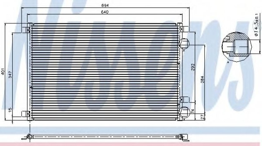 Condensator, climatizare RENAULT GRAND SCENIC II (JM0/1) (2004 - 2016) NISSENS 94626 piesa NOUA