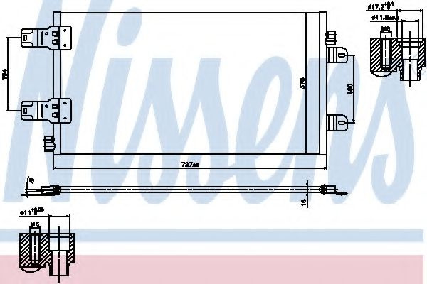 Condensator, climatizare RENAULT MASTER II platou / sasiu (ED/HD/UD) (1998 - 2010) NISSENS 940186 piesa NOUA