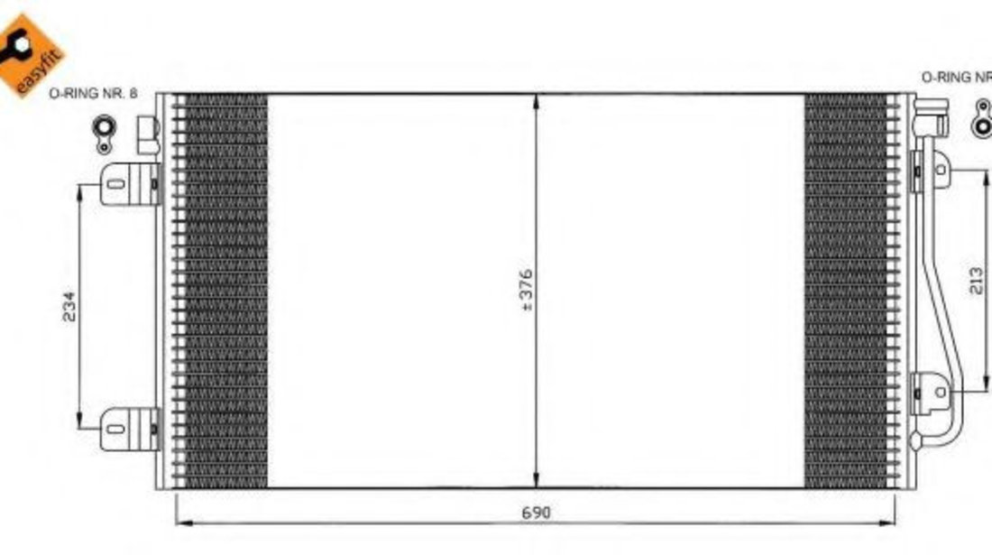 Condensator, climatizare RENAULT MASTER II platou / sasiu (ED/HD/UD) (1998 - 2010) NRF 35484 piesa NOUA