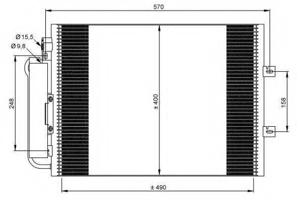 Condensator, climatizare RENAULT TWINGO II (CN0) (2007 - 2014) NRF 35879 piesa NOUA