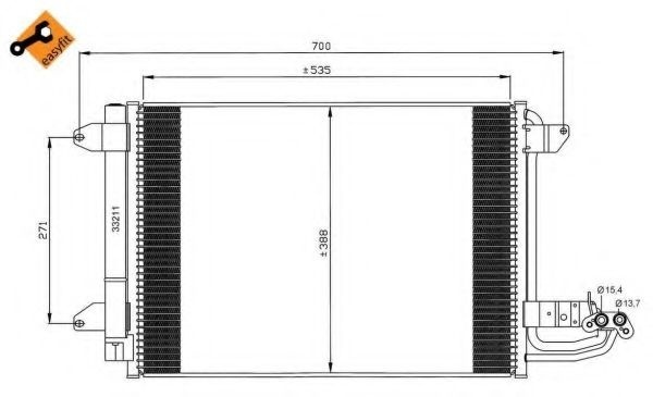 Condensator, climatizare SKODA OCTAVIA I Combi (1U5) (1998 - 2010) NRF 35520 piesa NOUA