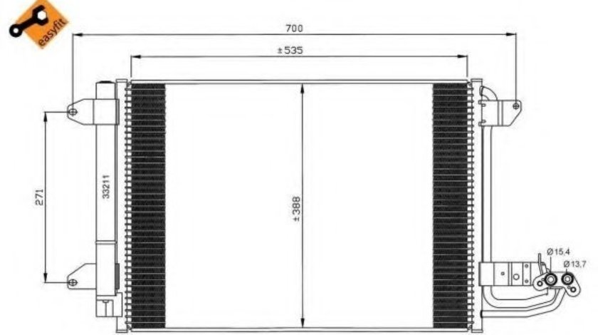 Condensator, climatizare SKODA OCTAVIA I Combi (1U5) (1998 - 2010) NRF 35520 piesa NOUA