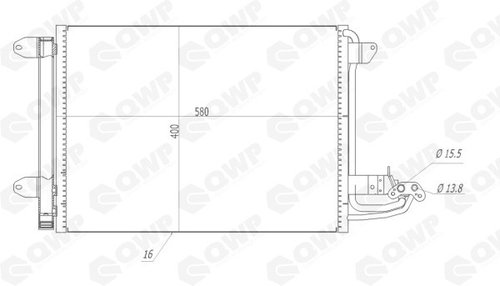 Condensator, climatizare SKODA SUPERB II Combi (3T5) (2009 - 2015) QWP WAC112 piesa NOUA