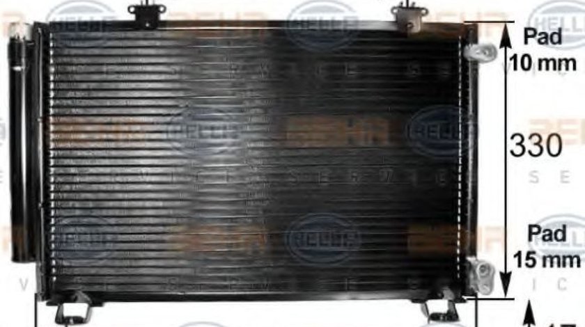 Condensator, climatizare TOYOTA YARIS (P1) (1999 - 2005) HELLA 8FC 351 300-261 piesa NOUA